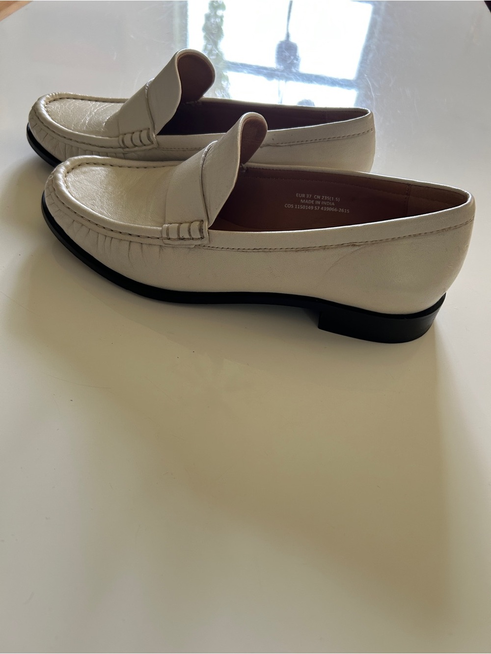 COS White/Cream Leather Loafers - Picture 7 of 9